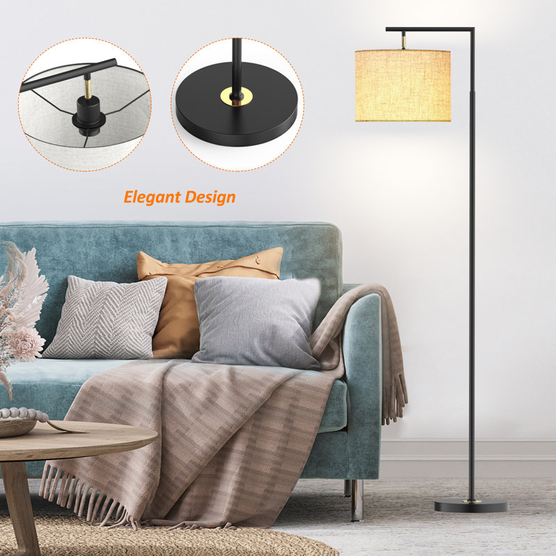 Ebern Designs Nylene 64" Arc/Arched Floor Lamp with Remote Control and